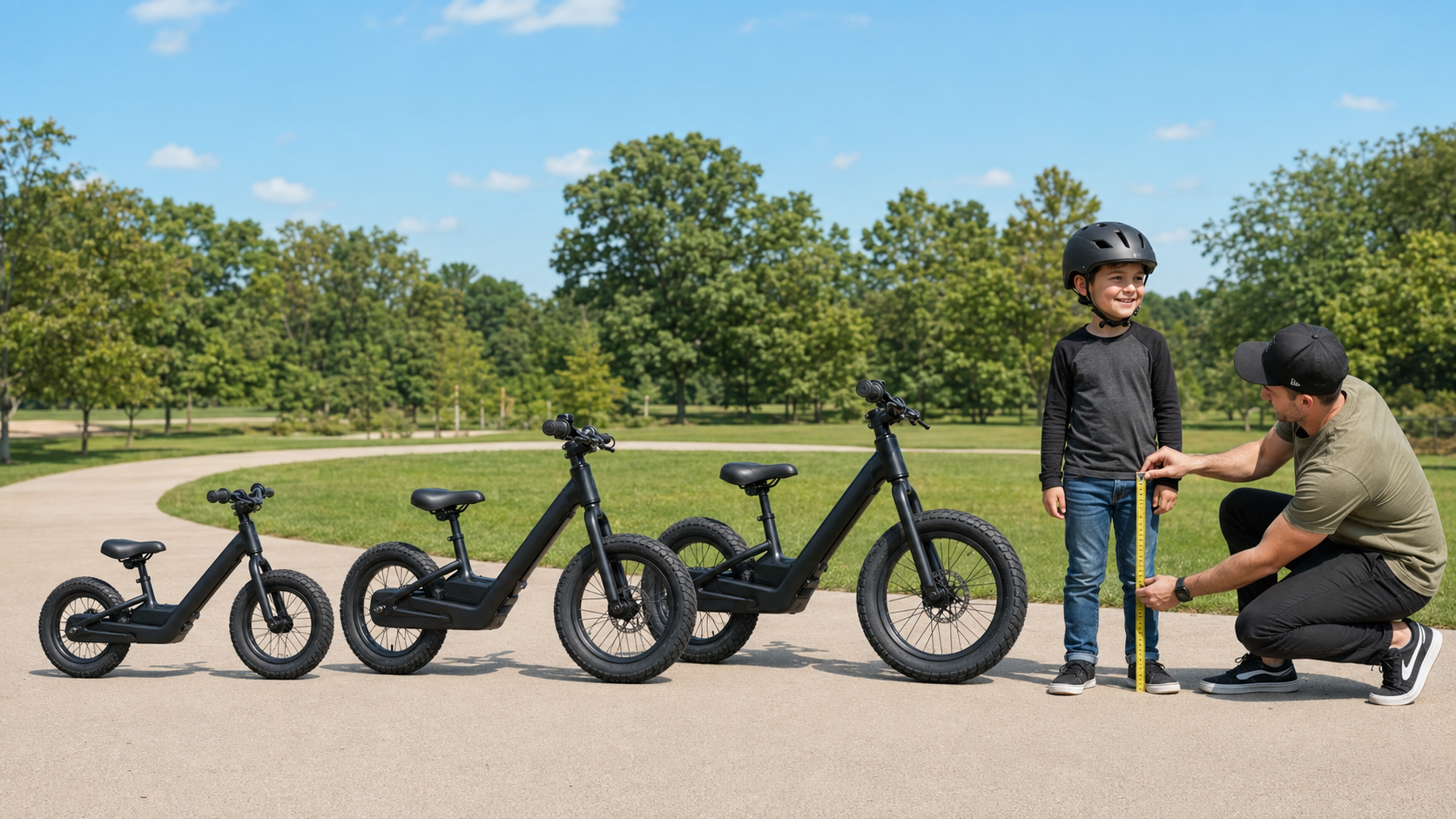 STACYC electric balance bike size guide for children
