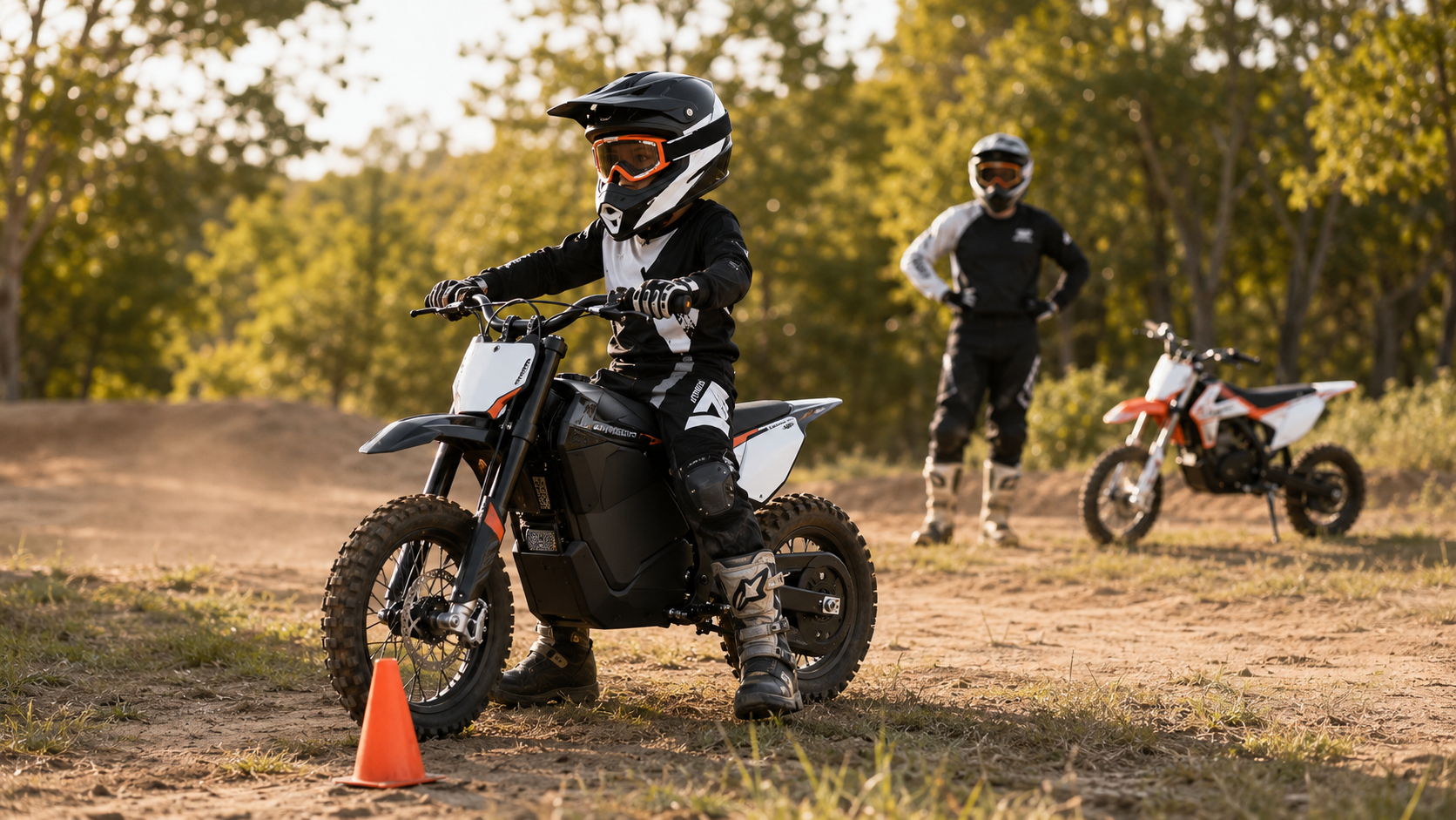 Child practicing readiness drills before upgrading to a Yamaha PW50