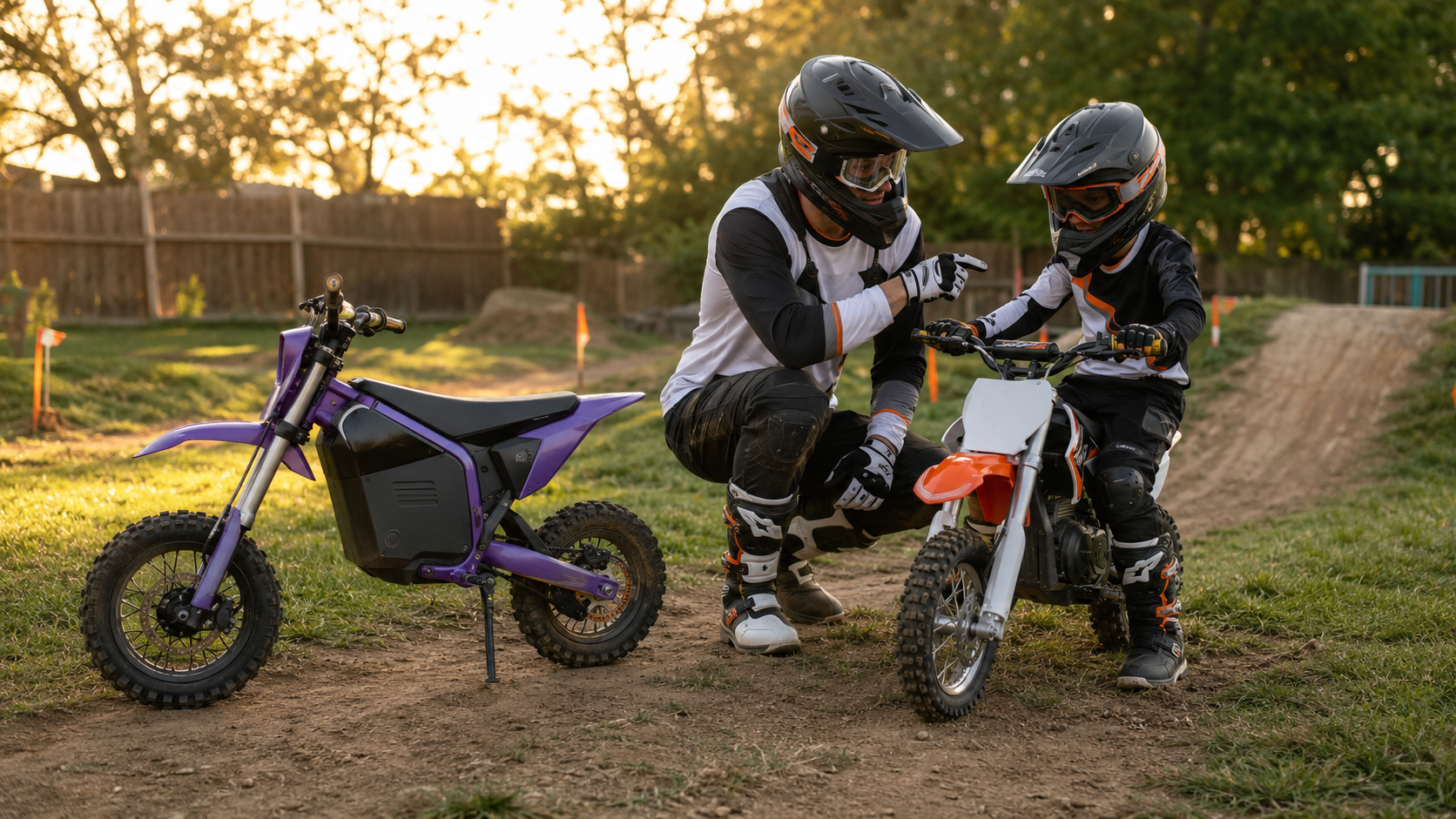 Yamaha PW50 compared with an electric dirt bike for kids